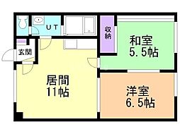 マンションゴールド 2LDKの間取図画像