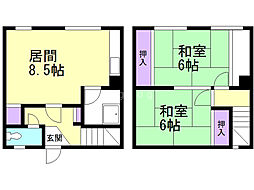 シャトレ忠和 2DKの間取図画像
