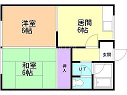 第2大雪マンション 2LDKの間取図画像
