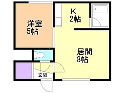 サンピアハイツ 1LDKの間取図画像