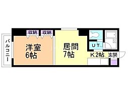 ナッツスピリット1 1LDKの間取図画像