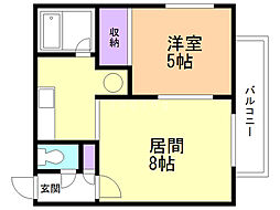 MK525ビル 1LDKの間取図画像
