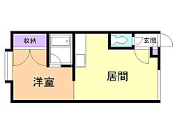 ビーパーアベニュー 1LDKの間取図画像