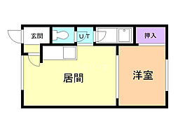 スクェア12 1LDKの間取図画像