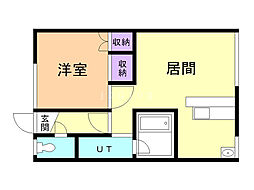 ワンダースリー 1LDKの間取図画像