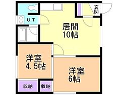 ドゥエリングハウス 2LDKの間取図画像