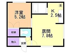 MKハイツ2 1LDKの間取図画像