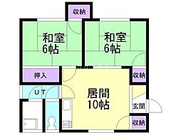サカエコーポ 2LDKの間取図画像