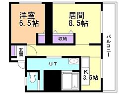 さとうハイツ 1LDKの間取図画像