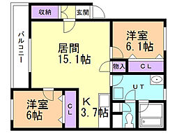 間取図画像 2LDK
