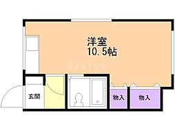 北相ビル ワンルームの間取図画像