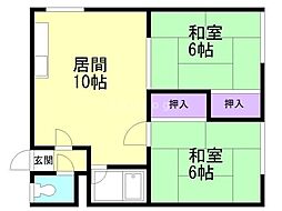 ハイツおおの 2LDKの間取図画像