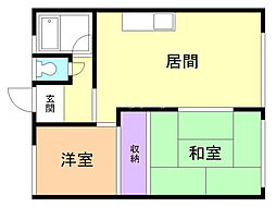 春光マンション 2LDKの間取図画像