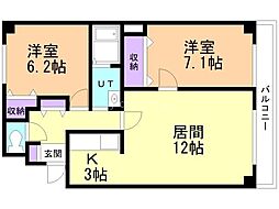 APITAKAMUI310 2LDKの間取図画像