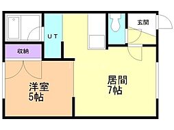 サクセス・1 1DKの間取図画像