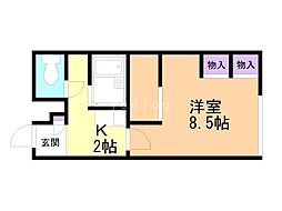 レオパレスクレール 1Kの間取図画像