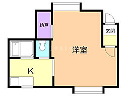 メンズ高輪 1LDKの間取図画像