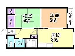 エステート4-23 2DKの間取図画像