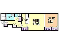 blur 1LDKの間取図画像