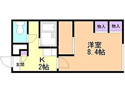 レオパレスTOKO74 1Kの間取図画像