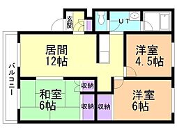 フロンティア旭町 3LDKの間取図画像