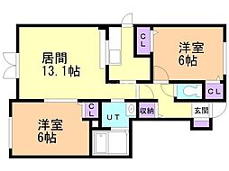 間取図画像 2LDK