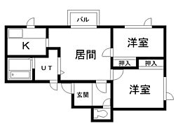 マンションイトウ 2LDKの間取図画像