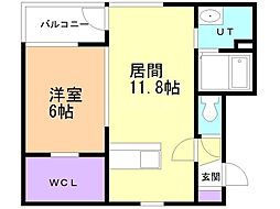 レオクルール美瑛 1LDKの間取図画像