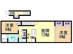 blur 2LDKの間取図画像