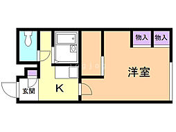 レオパレスM 1Kの間取図画像