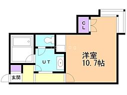 コットンハウス14 ワンルームの間取図画像