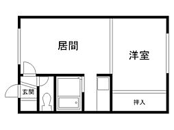 サンハイツ・2 1LDKの間取図画像