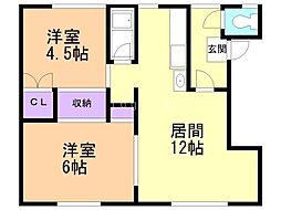 桜井ビル 2LDKの間取図画像