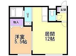 オブジェ5・4 1LDKの間取図画像