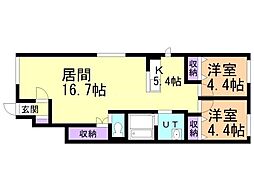 A-third 2LDKの間取図画像