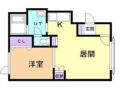 ESTYティアラ 1LDKの間取図画像