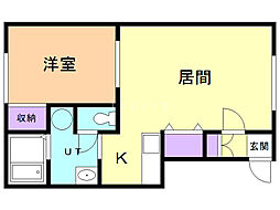 ケルル 1LDKの間取図画像