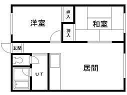 コーポあさひ 2LDKの間取図画像