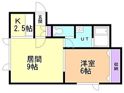 グランブル 1LDKの間取図画像