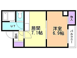 ESY旭川 1DKの間取図画像
