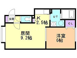 スピーナB 1LDKの間取図画像