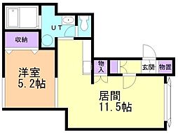 タウンズ6・1 1LDKの間取図画像