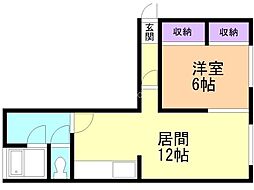 ハイツ北8 1LDKの間取図画像