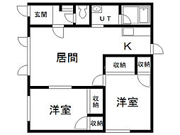 パプチコート 2LDKの間取図画像