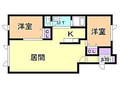 ブライトン 2LDKの間取図画像