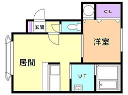 ノヴェル51.A 1DKの間取図画像