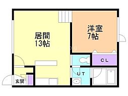 ヤマザキ1 1LDKの間取図画像