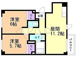 メゾン・ド・ポレール 2LDKの間取図画像