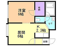 GRACE東光 1LDKの間取図画像
