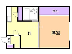 エステート川端 1DKの間取図画像